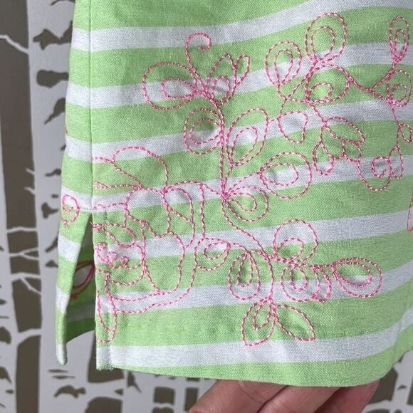 Lady Hagen Striped Embroidered Skort in Green Paradise 8 - Picture 10 of 11